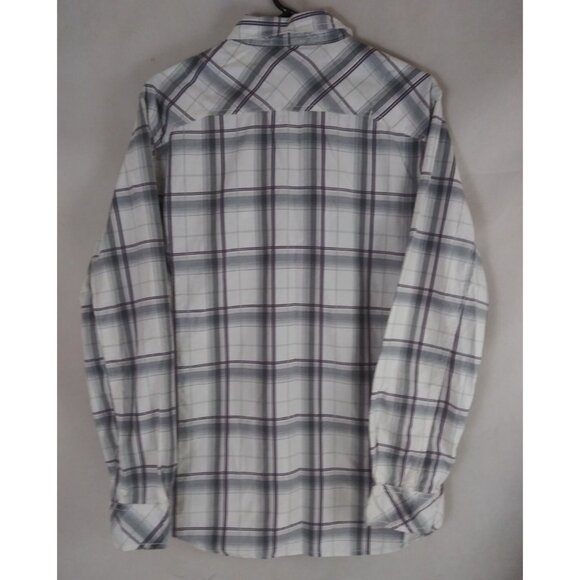 Buckle BKE Standard Fit Gray Plaid With Smokey Pearl Snaps Men's Shirt Large - Picture 3 of 7